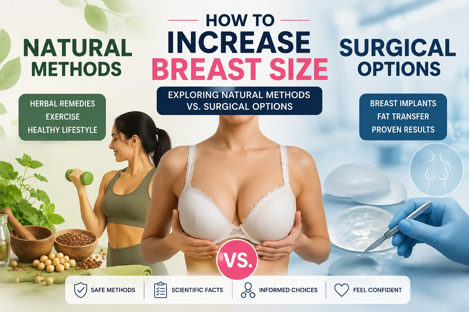 How to Increase Breast Size Exploring Natural Methods vs. Surgical Options